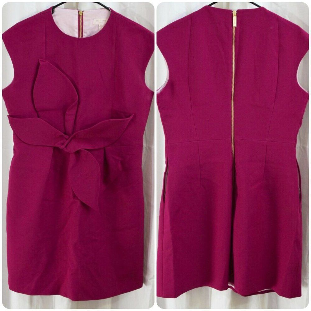 Ted Baker London Cap Sleeve Structured Bow Dress